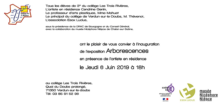 Invitation pour l'exposition.