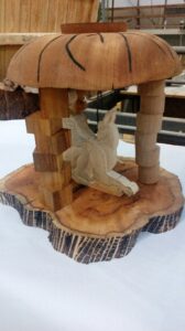 Maquette en bois du projet de sculpture "Chimères".