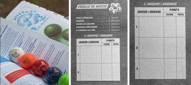 Les 5 cochonnets du jeu de pétanques des Gares disparues